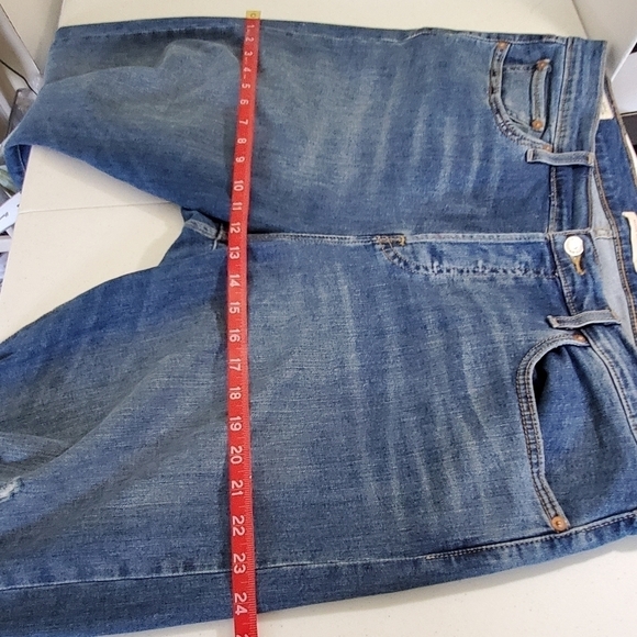 Levi's Premium Wedgie Button Fly Hi-Rise Jeans Size 18W Raw Hem Distressed - Picture 10 of 16